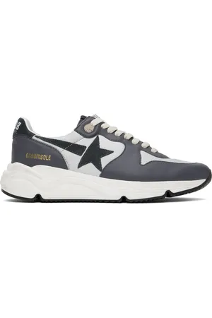 Golden Goose Gray & Silver Running Sole Sneakers
