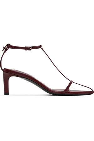 Jil Sander Burgundy High Heeled Sandals