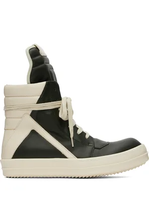 Rick Owens Green & Off-White Porterville Geobasket Sneakers