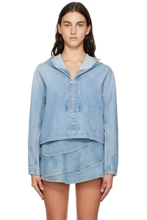 Alaïa Blue Hooded Denim Jacket