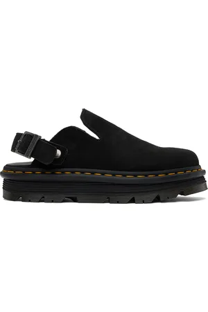 Dr. Martens Black Zebzag Slingback Platform Mules