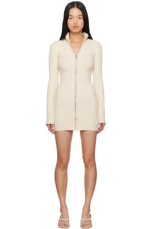 DANIELLE GUIZIO Off-White Nell Zip Up Minidress