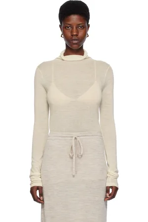 Lauren Manoogian Off-White Funnel Turtleneck