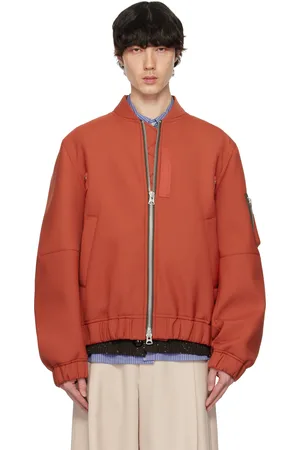 SACAI Red Suiting Bonding Bomber Jacket