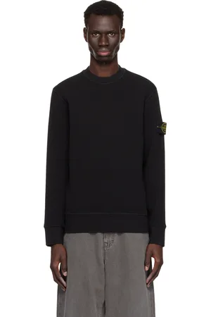 Stone Island Black 6100008 Organic Cotton Waffle Fleece Sweatshirt