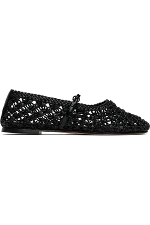 Dear Frances Black Balla Weave Ballerina Flats