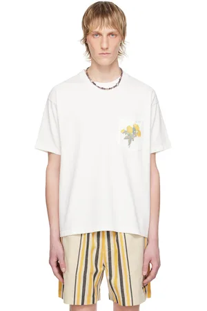 BODE White Embroidered Bouquet Pocket T-Shirt