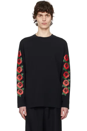 Simone Rocha Cluster Rose Logo Print Long Sleeve T-shirt