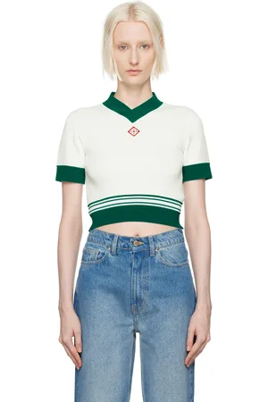 Casablanca & Green Draped Tennis Top