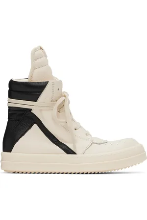 Rick Owens Kids Off-White & Black Geobasket Sneakers