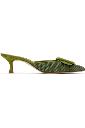 Manolo Blahnik Green Maysalebi Mules