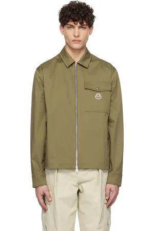 Moncler Khaki Cotton Gabardine Zip-Up Jacket