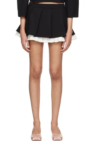 Shushu/Tong Black Ruffled Pleat Miniskirt
