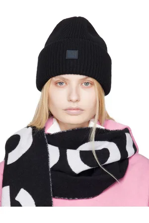 Acne Studios Black Small Face Logo Beanie