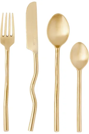 Fazeek Gold Wave Four-Piece Flatware Set