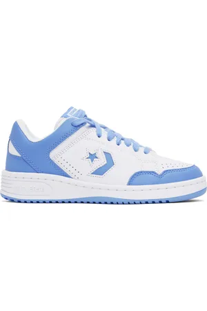 Converse White & Blue Weapon Low Top Sneakers