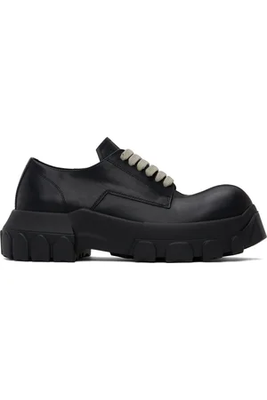 Rick Owens Black Hollywood Lace-Up Bozo Tractor Derbys