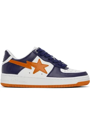BAPE Navy & Orange Sta #3 Sneakers