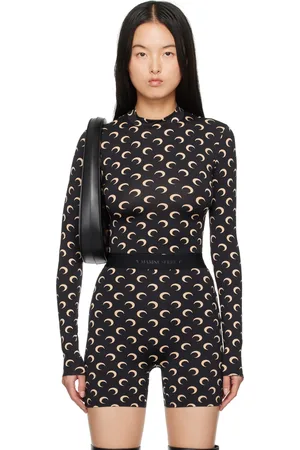 Marine Serre Black All Over Moon Second Skin Turtleneck
