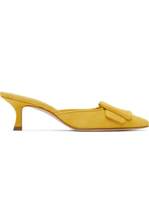 Manolo Blahnik Yellow Maysale Mules