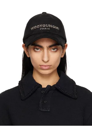 WOOYOUNGMI Black Embroidered Cap