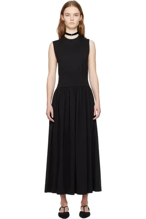 Totême Black Sleeveless Midi Dress