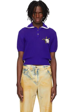 EgonLab Blue Knit Polo