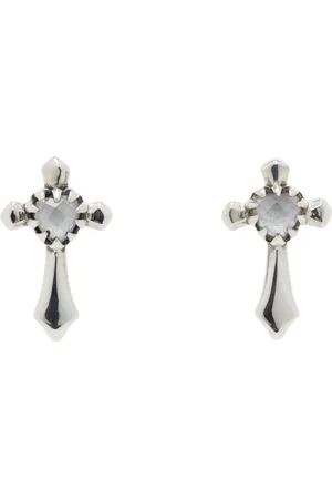 Stolen Girlfriends Club SSENSE Exclusive Silver Gothic Cross Stud Earrings