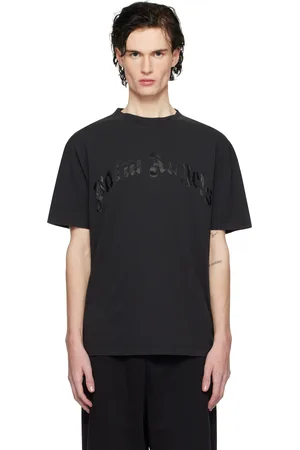 Palm Angels Black Curved Logo Oversize T-Shirt