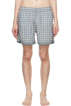 AMIRI Blue & Beige MA Quad Swim Shorts