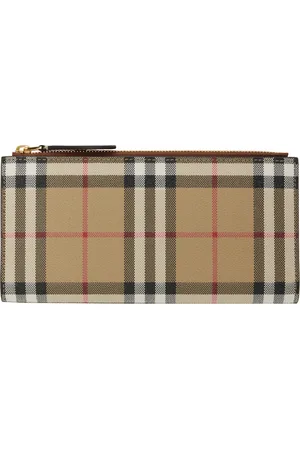 Burberry Beige Check Large Wallet