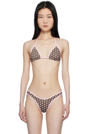 Frankies Bikinis Brown & Pink Nick Skimpy Triangle Bikini Top