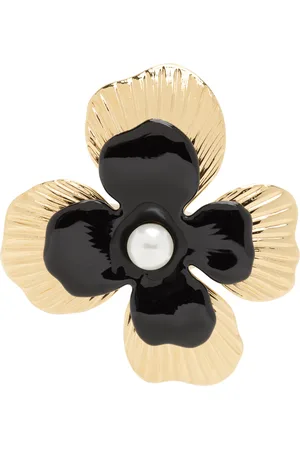 A.P.C. Gold & Black Fleur Brooch