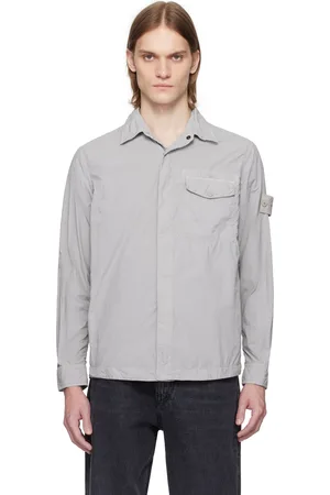 Stone Island Gray Nylon Smerigliato Ghost Overshirt