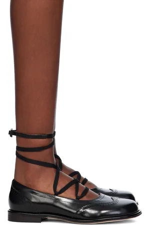 Shushu/Tong Black Lace-Up Flat Brogues