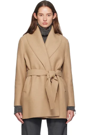 Harris Wharf London Tan Shawl Belted Jacket