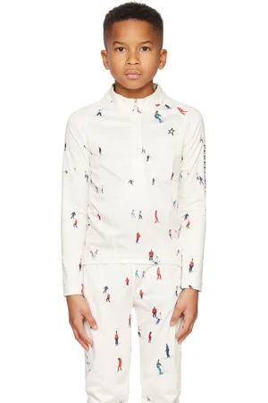 Perfect Moment Kids Off-White Thermal Half-Zip T-shirt