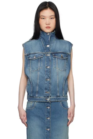 Alaïa Blue Stonewashed Trucker Denim Vest