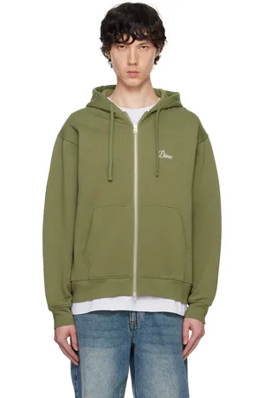 DIME Khaki Cursive Zip Hoodie