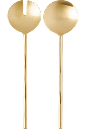Fazeek Gold Wave Salad Server Spoons