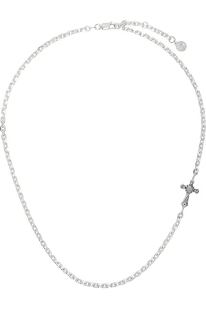 Stolen Girlfriends Club SSENSE Exclusive Silver Gothic Side Cross Necklace