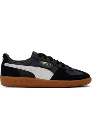 PUMA Black Palermo Leather Sneakers