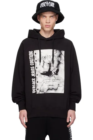 VERSACE Black Logo Swan Hoodie