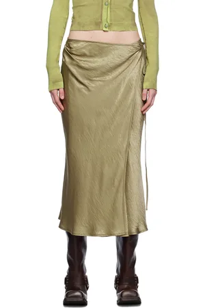 Acne Studios Khaki Wrap Midi Skirt