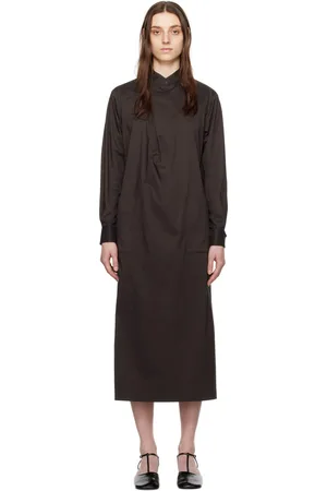 Issey Miyake Brown Strap Midi Dress