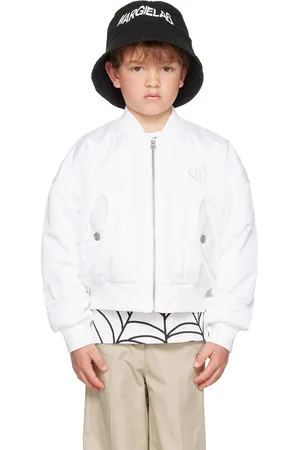 Maison Margiela Kids White Embroidered Bomber Jacket