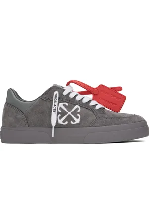 OFF-WHITE Gray Leather Vulcanized Sneakers