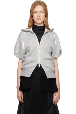 SACAI Gray Puff Sleeve Hoodie