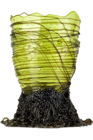 Corsi Yellow & Gray Medium Spaghetti Vase