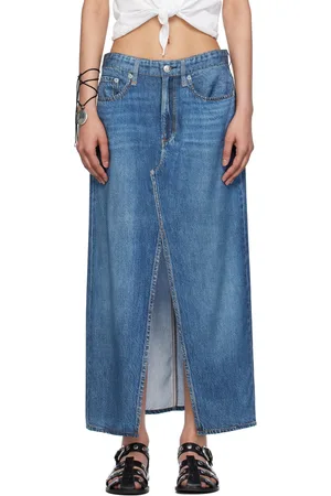 RAG&BONE Blue Miramar Clara Midi Skirt